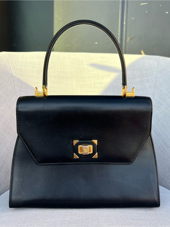 Bally Handbags - BALLY Vintage Leather 2Way Hand Shoulder Bag Purse Black